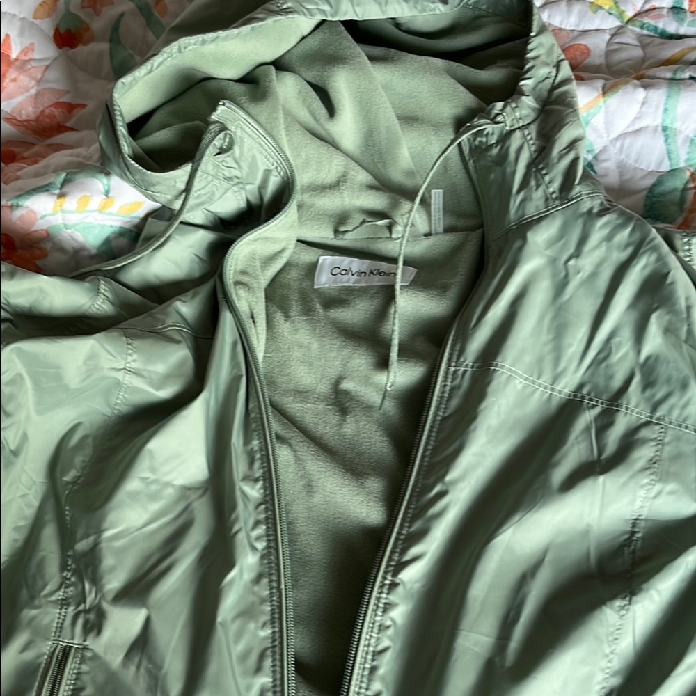 Calvin Klein Sage Green Hooded Jacket